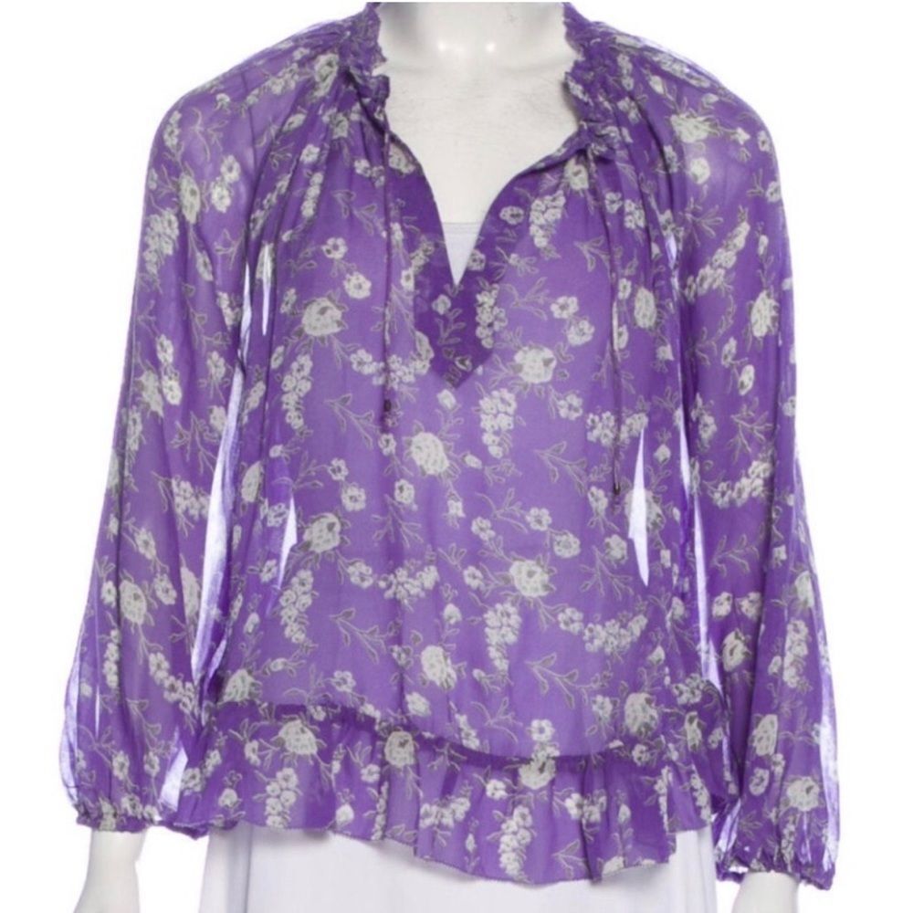 Ulla Johnson NEW Floral Rosine Silk Blouse Sz 4